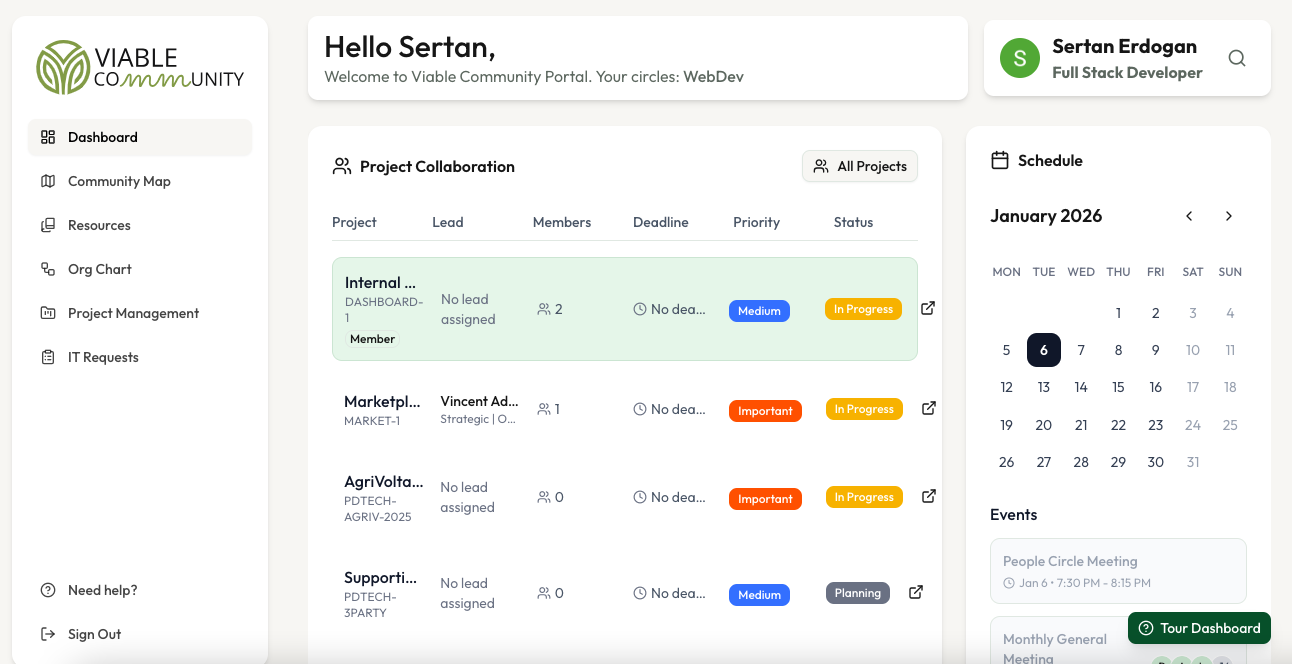 Viable Volunteer Dashboard